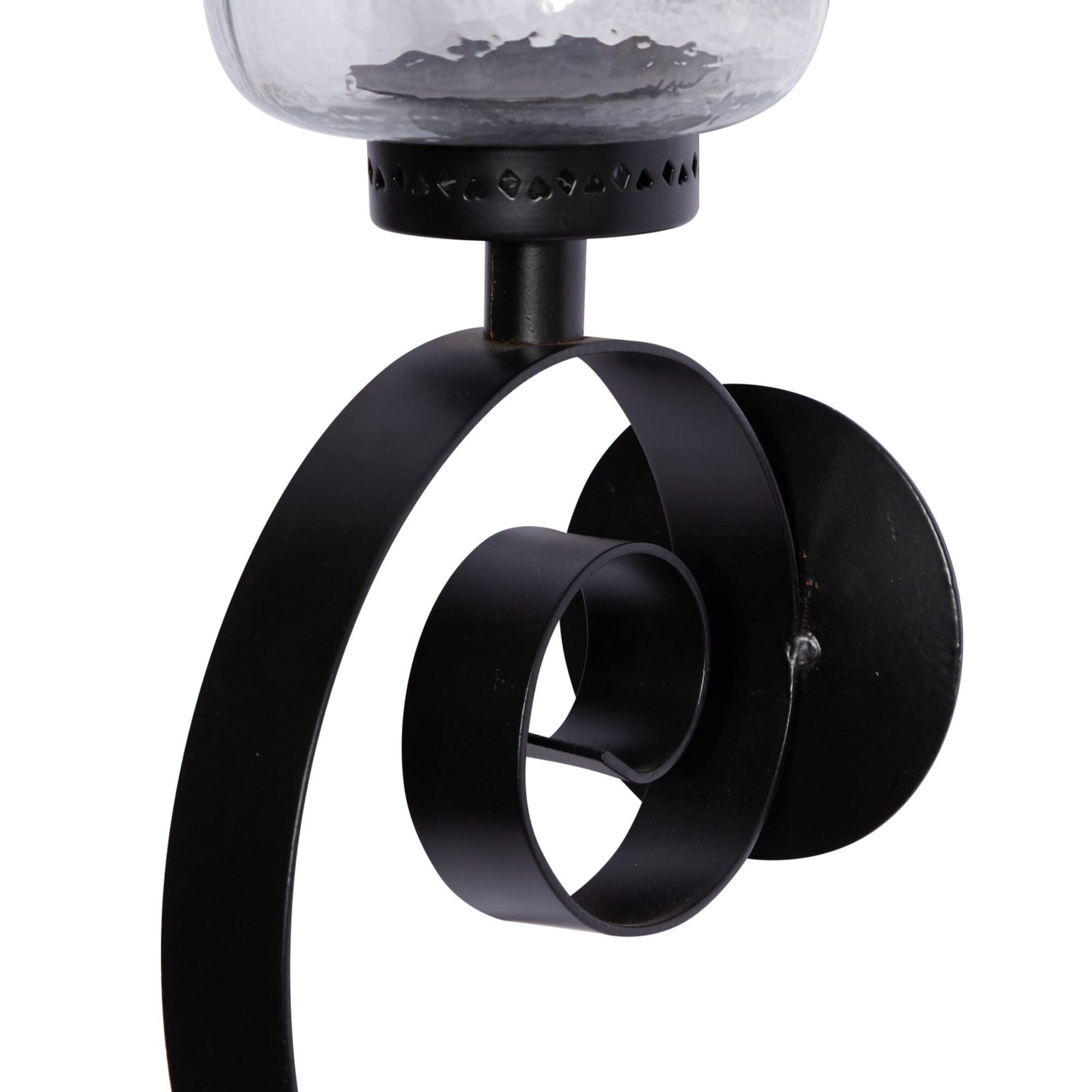 Black Iron Traditional Candle Wall Sconce, 27" x 9" x 7"